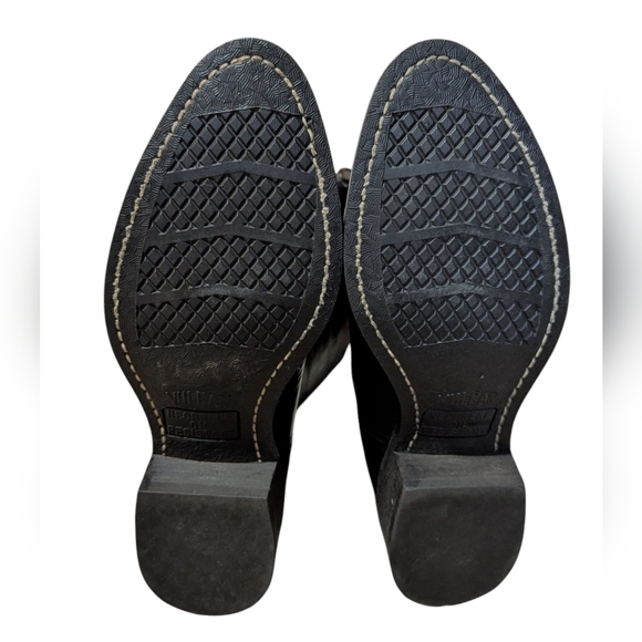 Vintage Neoprene Vulcan Soles Western Leather Cowboy Black  Boots Sz 8.5D - Picture 3 of 9